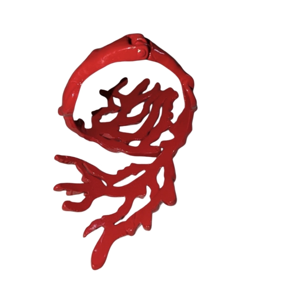 Red Metallic Bracelet Coral Shape